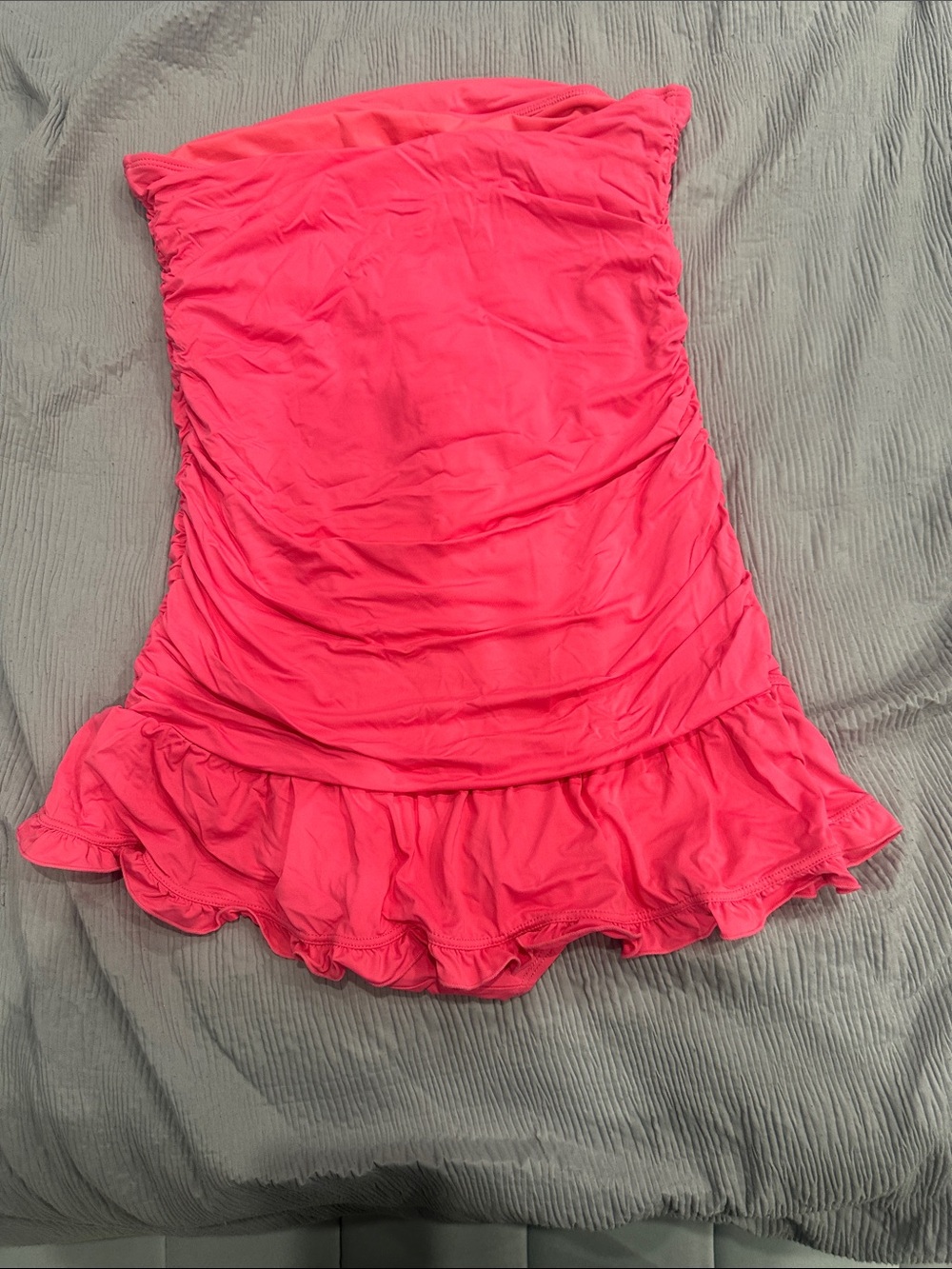 Coco Rave Hot Pink Strapless Ruffle One-Piece Swimsuit - Picture 3 of 4